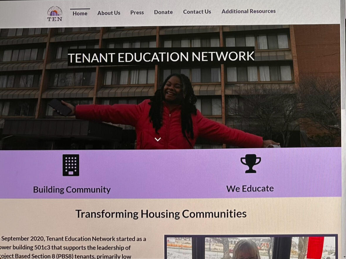 Homepage snapshot of nonprofit website project.